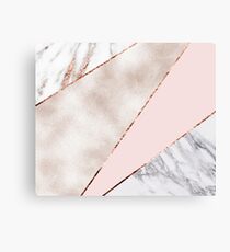 Spliced mixed rose gold marble Canvas Print