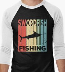 Swordfish Fishing Vintage Retro Men's Baseball ¾ T-Shirt