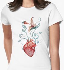 Pink Floyd Flowers | Watercolor painting | Rock fan art Women's Fitted T-Shirt