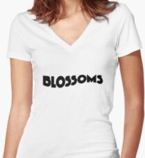 BLOSSOMS logo Women's Fitted V-Neck T-Shirt