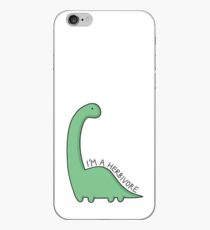'I'm a Herbivore' Dinosaur Illustration iPhone Case