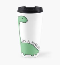 'I'm a Herbivore' Dinosaur Illustration Travel Mug