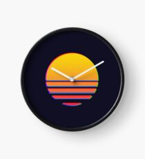 Outrun Retro Sun Clock