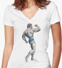 Mr Universe Women's Fitted V-Neck T-Shirt