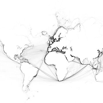 Artwork thumbnail, Global Ship Density Map - Mercator by Henrik-Schuller