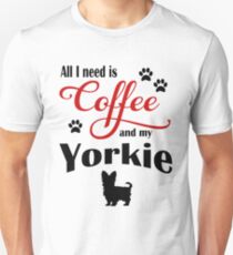 Coffee and My Yorkie Unisex T-Shirt