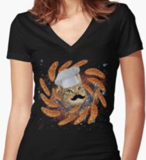 Chef Cat Women's Fitted V-Neck T-Shirt