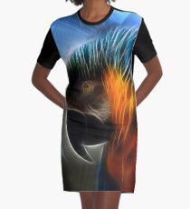 Parakeet, Colourful Graphic T-Shirt Dress