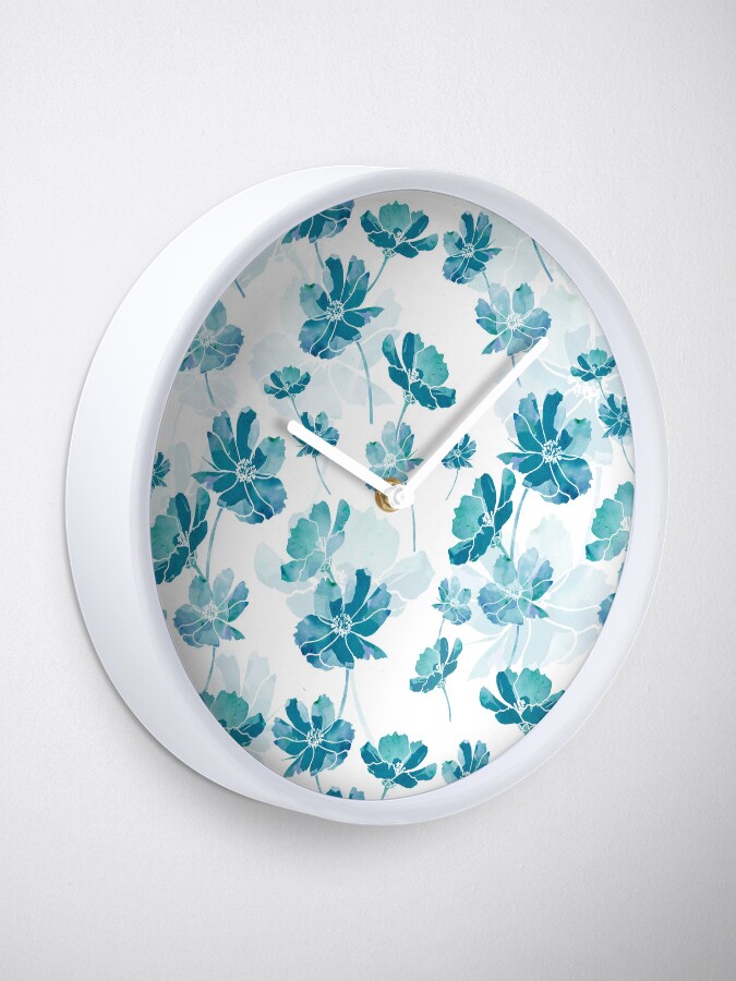 Alternate view of Blue cosmos flower Clock
