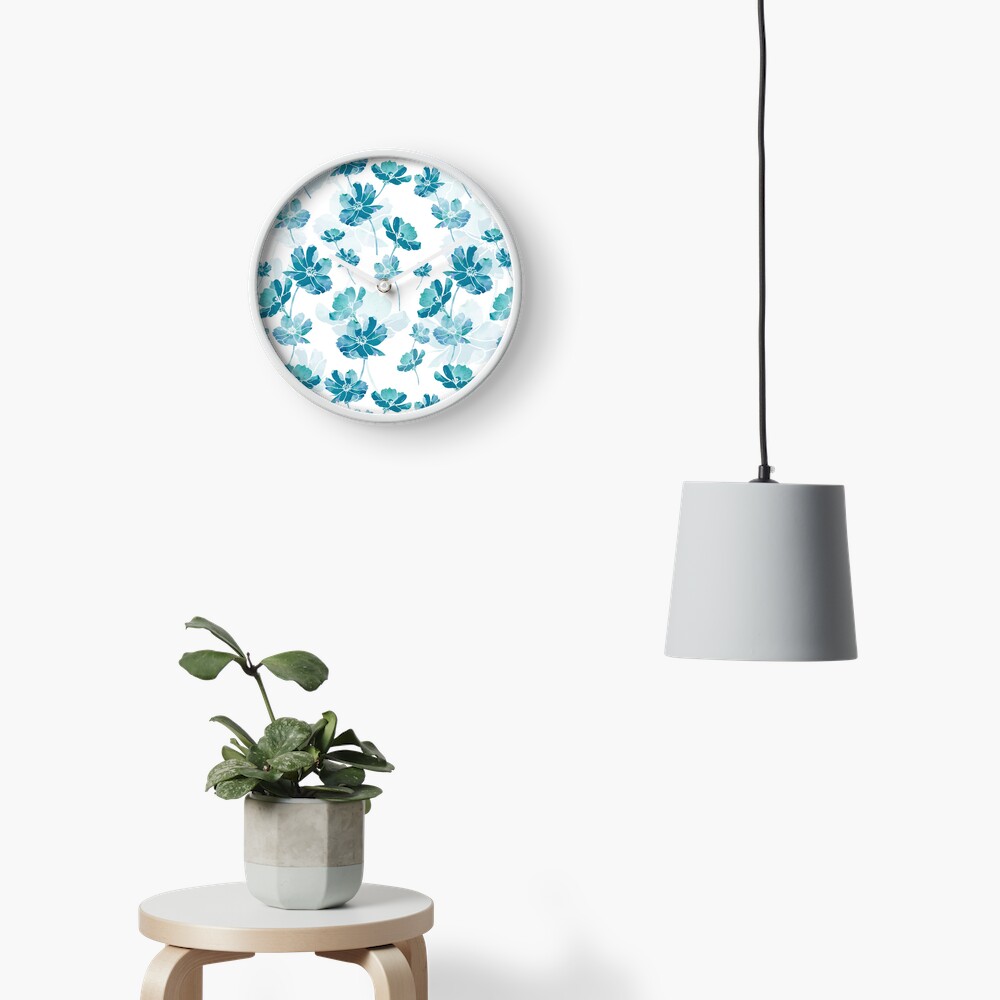 Blue cosmos flower Clock