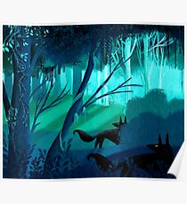 Shadow Wolves Stalk The Silver Wood Poster