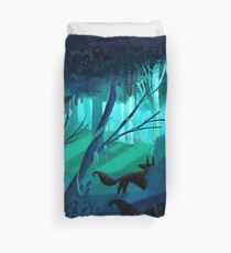 Shadow Wolves Stalk The Silver Wood Duvet Cover