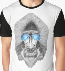 Cool Baboon In Sunglasses Graphic T-Shirt