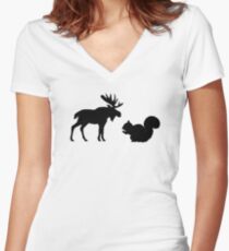 Moose & Squirrel Women's Fitted V-Neck T-Shirt