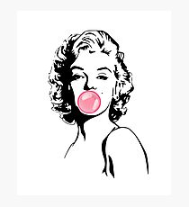 Marilyn Monroe Blowing Bubble Gum Photographic Print