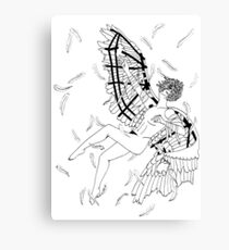 Icarus Descent (Black and White) Canvas Print