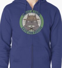Rette den Wald Hoodie mit Reißverschluss