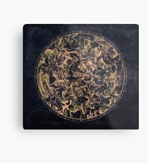 Vintage Konstellationen und Sternzeichen Vergilbte Tinte und kosmische Farbe Metallbild
