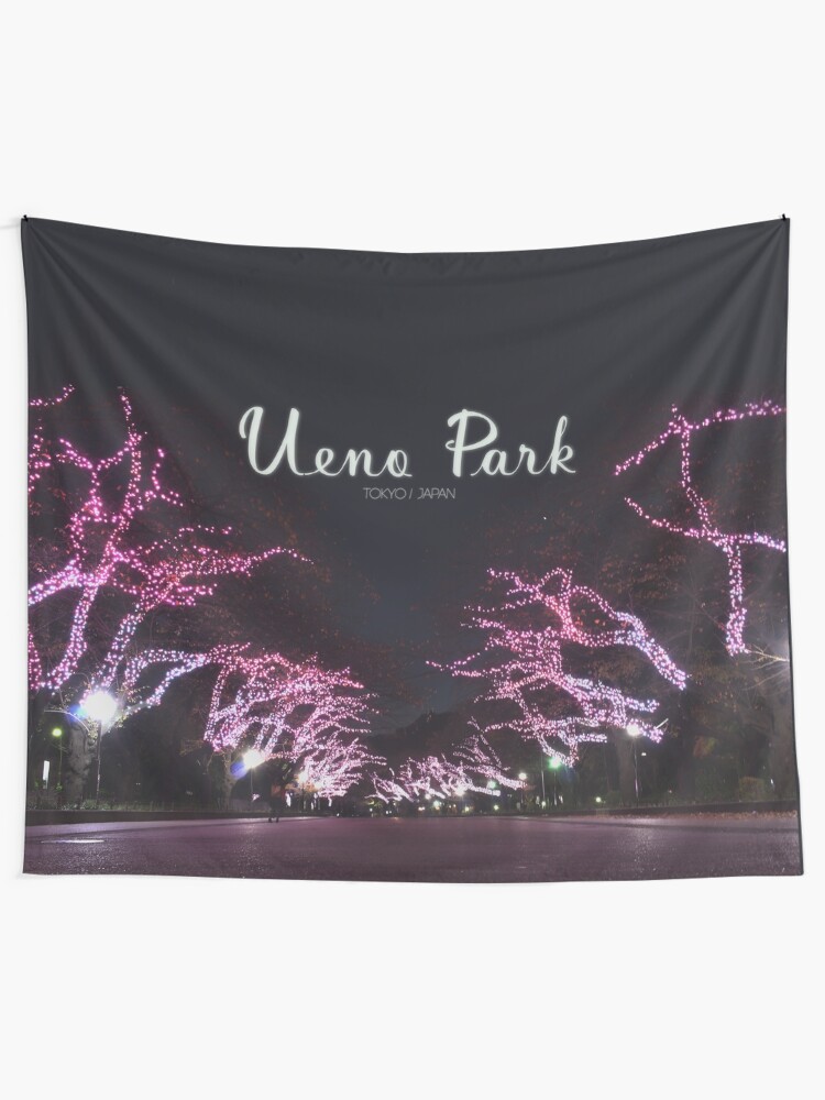 Alternate view of Night view in Ueno Park Wall Tapestry