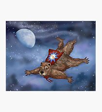 Phil Groundhog Superhero Photographic Print