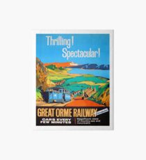 Great Orme tramway, railway, Great Britain, sightseeing, vintage travel poster Art Board