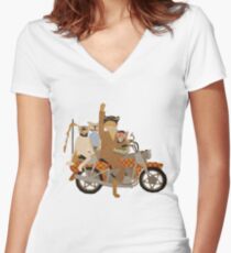 Camiseta entallada de cuello en V Fantástico Sr. Motocicleta