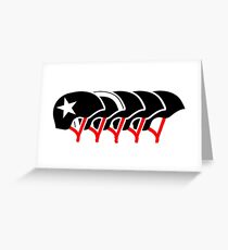 Roller Derby helmets (Black Design) Greeting Card