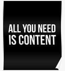 All you Need is Content Poster