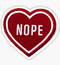 nope heart patch Sticker