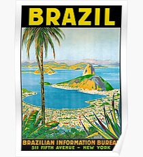 Brazil, vintage travel poster Poster
