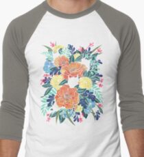 Wilde Blumen Baseballshirt für Männer