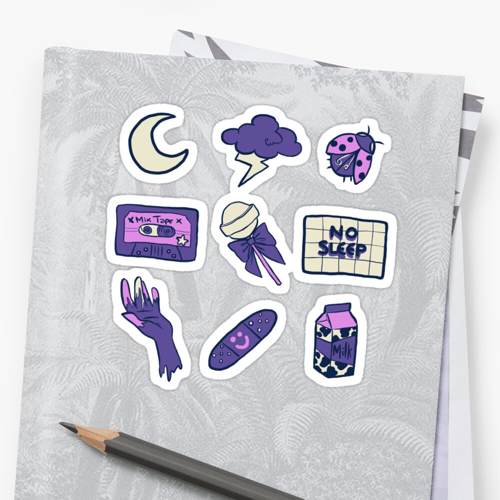  Grunge Aesthetic  Purple Stickers  by MsHollowfox Redbubble