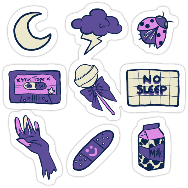 free printable purple aesthetic stickers png wallpaper