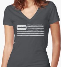 American Flag Cocaine Ver1 Women's Fitted V-Neck T-Shirt