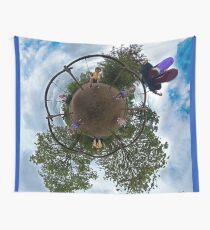 Siblings on a 6 Seater Swing Wall Tapestry