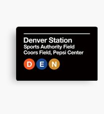 Denver Pro Sports Venues Subway Sign Canvas Print