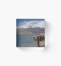 Phone coverage at Lake Kara Kul Acrylic Block