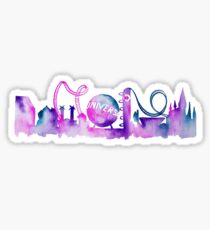 Orlando Theme Park Inspired Watercolor Skyline Silhouette Sticker
