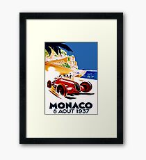 "MONACO GRAND PRIX" Vintage Auto Racing Werbung Drucken Gerahmtes Wandbild