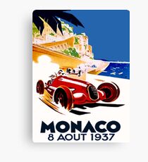 "MONACO GRAND PRIX" Vintage Auto Racing Advertising Print Canvas Print
