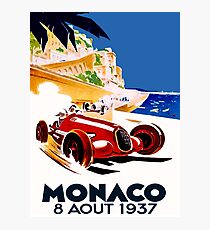"MONACO GRAND PRIX" Vintage Auto Racing Advertising Print Photographic Print