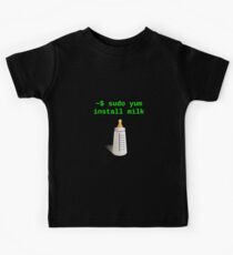 Linux Baby sudo yum install milk Kids Tee