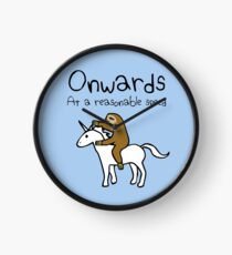 Onwards! At A Reasonable Speed (Sloth Riding Unicorn) Clock