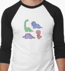 Dinosaur Illustrations Men's Baseball ¾ T-Shirt