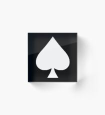 ACE, Ace of Spades, White on Black, Music, Motorbike, Hells Angels, Gang, Cards Acrylic Block