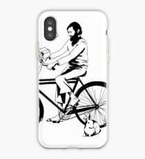 Julio Cortazar en bicicleta - JC by bike iPhone Case
