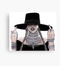 Beyonce watercolour, pen and pencil Canvas Print