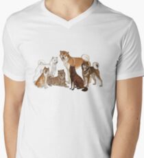Nihon Ken Dogs Men's V-Neck T-Shirt
