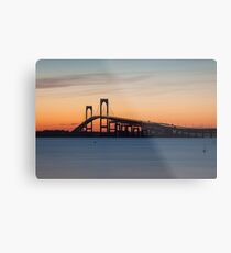 Newport Bridge Sunset, Rhode Island Metal Print