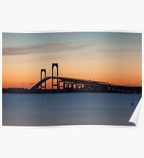 Newport Bridge Sunset, Rhode Island Poster